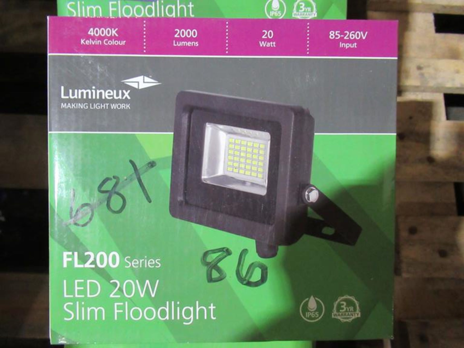 9 x LED 12W Bulkhead Slimline, Microwave Sensor, Emergency 4000K, 1 x High Powered LED Flood 30w - Image 3 of 5