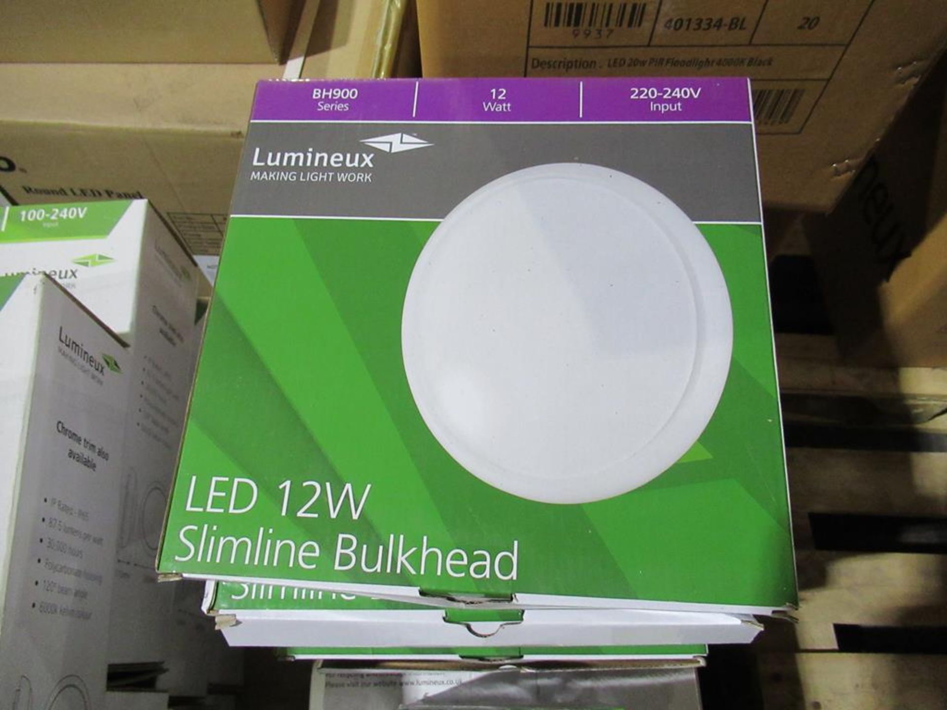 9 x LED 12W Bulkhead Slimline, Microwave Sensor, Emergency 4000K, 1 x High Powered LED Flood 30w - Image 5 of 5