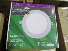 20 x Lumineux LED 20W Commercial White Downlights 12" 4000K 1450lm 200-240V OEM Trade Price £300