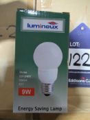 150 x Lumineux 9W Globe E27 23500K 220-240V OEM Trade Price £420