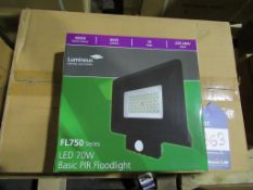 20 x Lumineux LED 70W PIR Floodlight 4000K 220-240V OEM Trade Price £1840