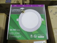 20 x Lumineux LED 20W Commercial White Downlights 12" 4000K 1450lm 200-240V OEM Trade Price £300