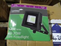 40 x Lumineux LED 20W Slimline Floodlight 4000K 85-265V OEM Trade Price £720