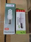 350 x Lumineux 9W Micro Spiral B15 2700K 220-240V OEM Trade Price £870