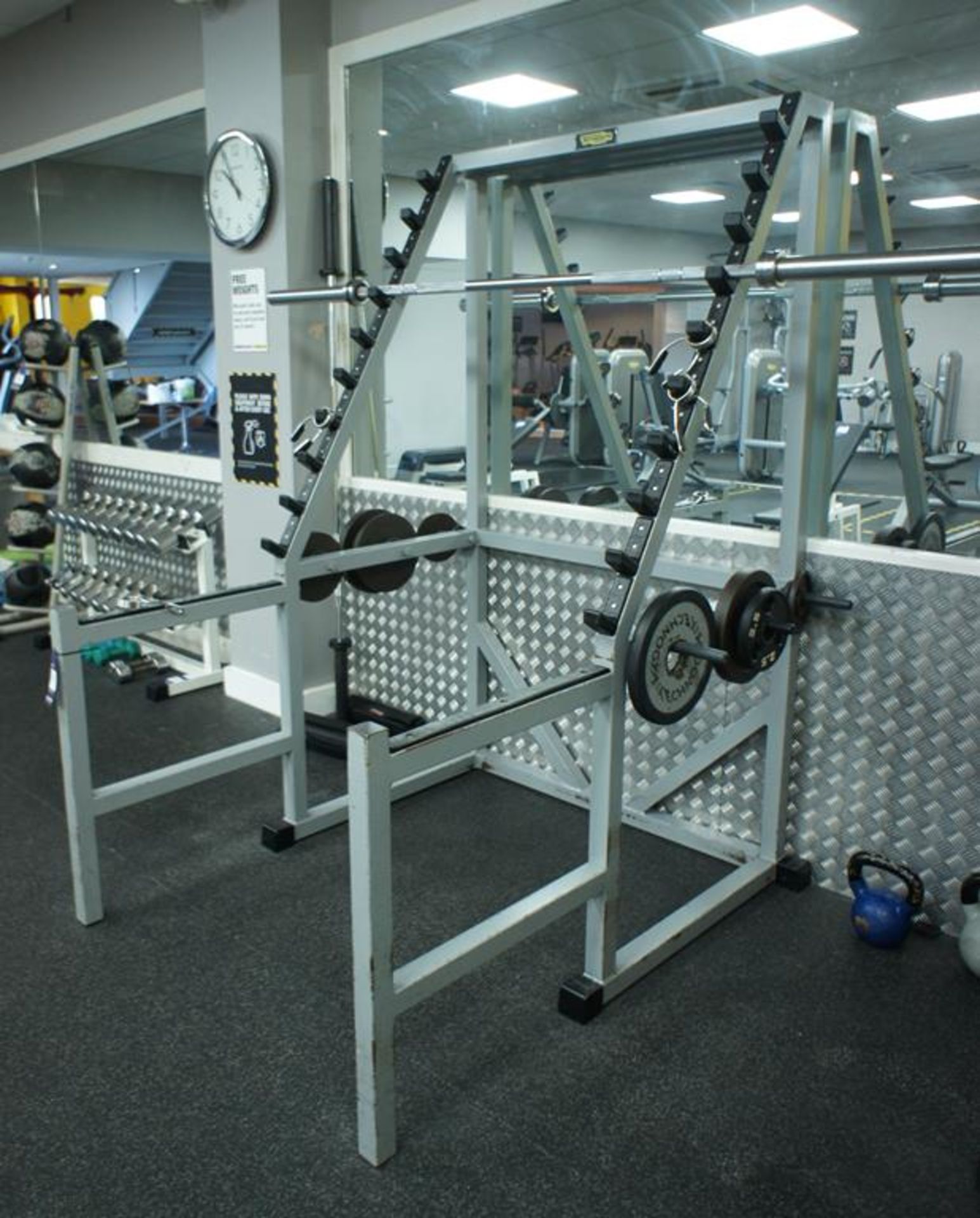 Technogym Squat Station with 2 bars and weights - Image 3 of 3