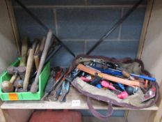 Shelf of assorted hand tools