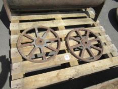 Two Cast Iron Wheels