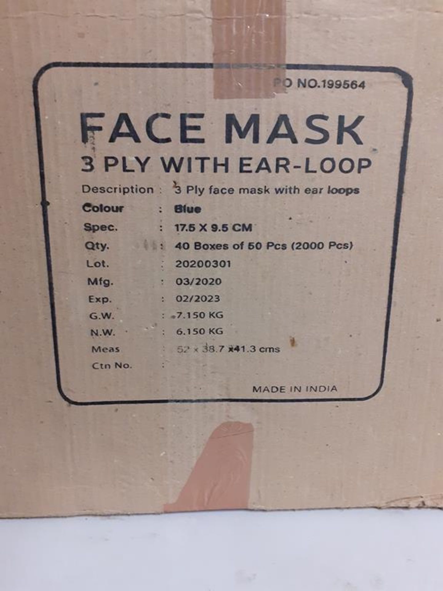 1 x Carton of 2000 Masks, Type II - Image 3 of 6