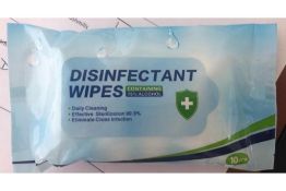 2500 Antibacterial Disinfectant Wipes (75% alcohol); Please note this lot is located in Leeds, UK.