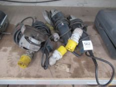 4 x Bosch 110V angle grinders - untested