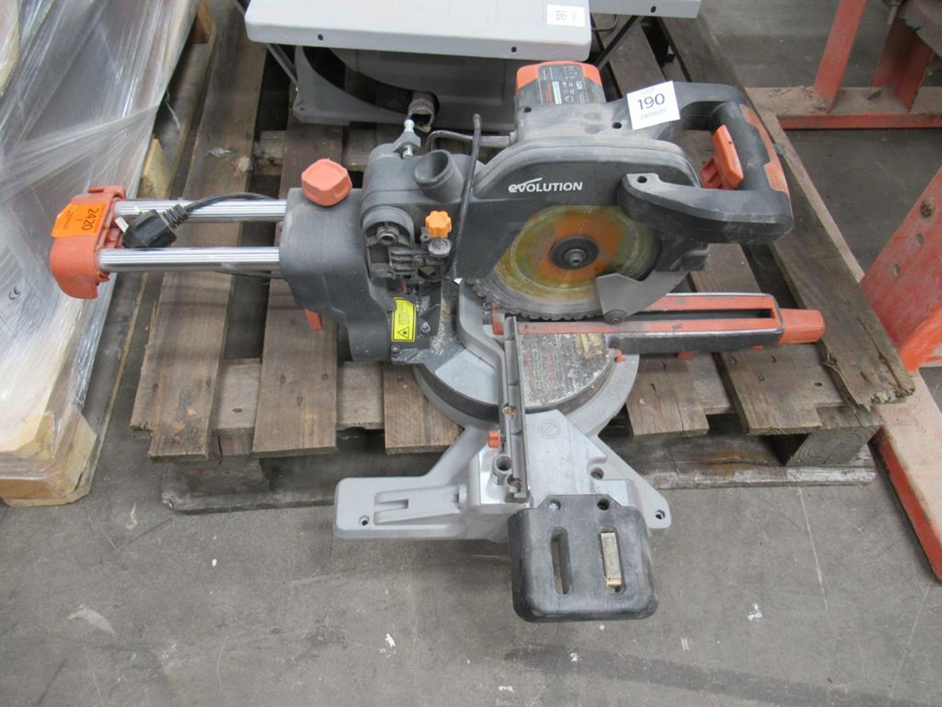 Evolution Rage SMS R255 255mm TCT Sliding Mitre Saw, 240 Volts.