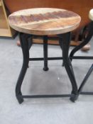 3 x Rustic Effect Low Stools