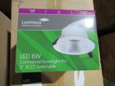 23 x Lumineux LED 6W Decorative Downlight Pro 3"" 3CCT Switchable 200/240v OEM Trade Price £360