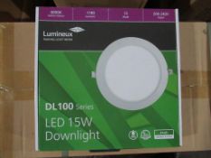 20 x Lumineux LED 15W Downlight 6000K 1180lm 200/240V White OEM Trade Price £300