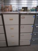 2 x four draw filing cabinets (no keys)
