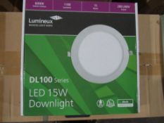 20 x Lumineux LED 15W Downlight 6000K 1180lm 200/240V White OEM Trade Price £300