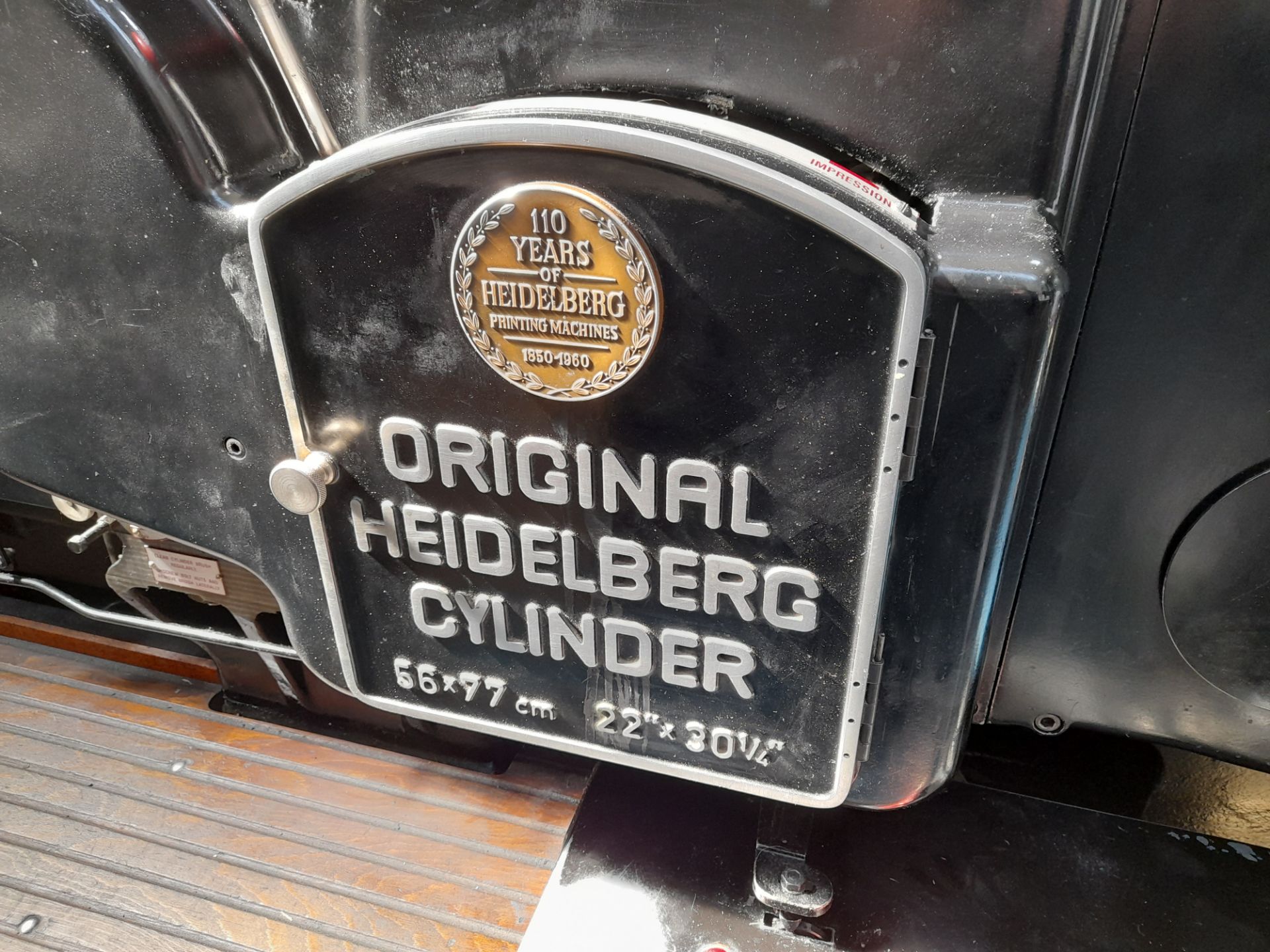 Original Heidelberg Cylinder, 56 x 76cm, Serial Nu - Image 2 of 8