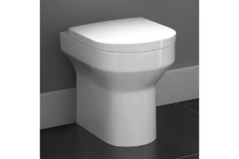 New & Boxed Cesar Back To Wall Toilet Inc Soft Close Seat. 621Bwp Made From White Vitreous China And