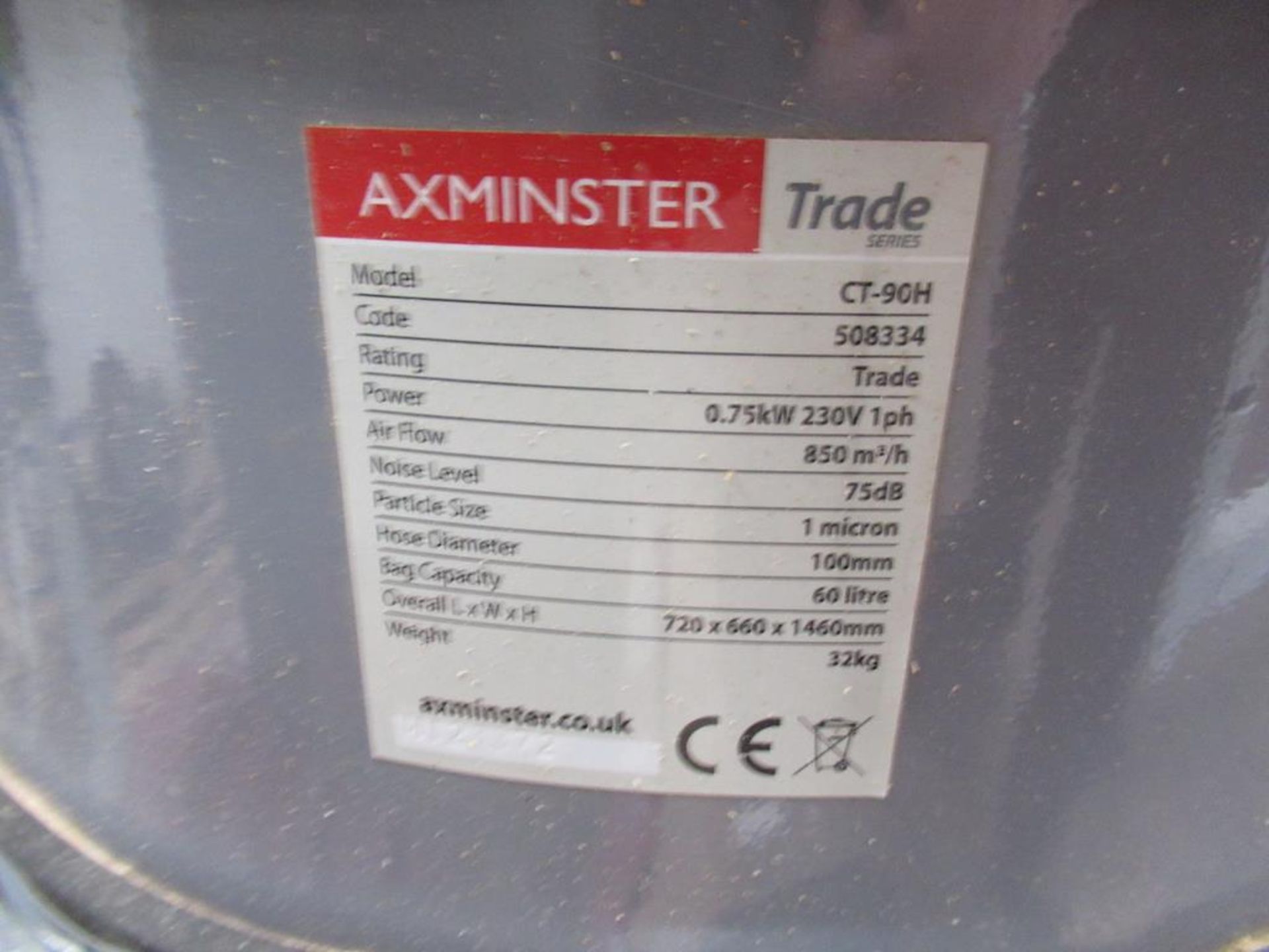 Axminster Trade CT-90H Dust Extractor, 230V, Signle Phase, 50Hz - Image 2 of 4