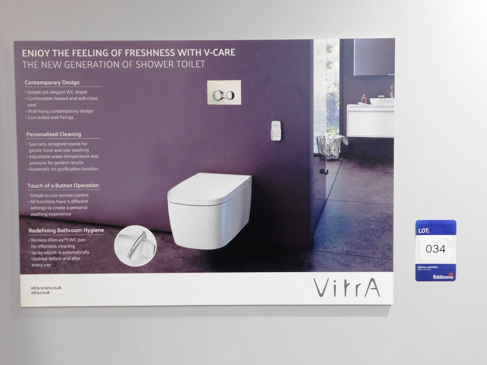 Vitra V-Care Essential 5674L003L0075 Shower Toilet - Image 3 of 3
