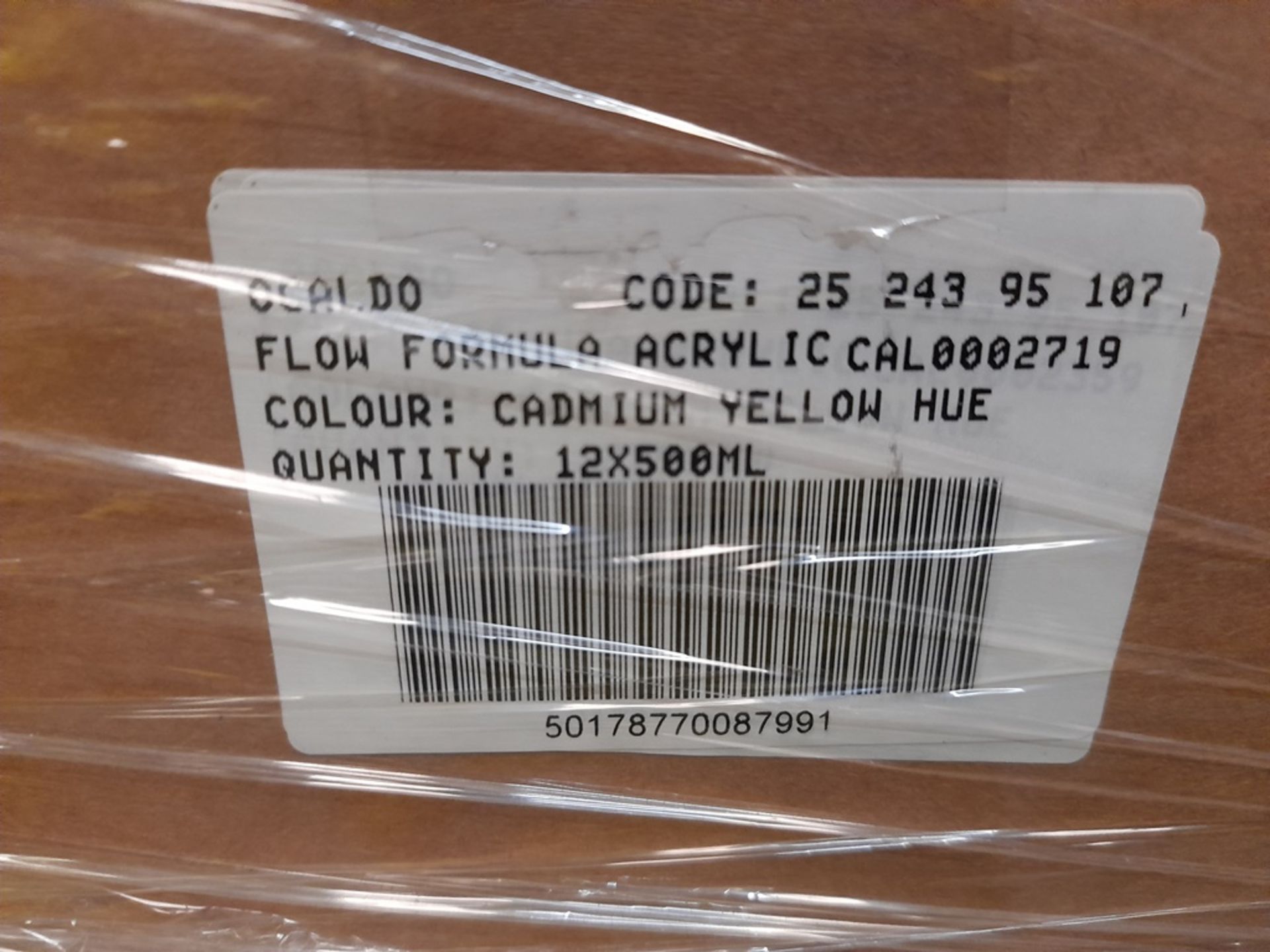 1 Pallet of Ocaldo Flow Formula Acrylic, 12 x 500ml per box - yellow hue, emerald, burnt umber etc. - Image 5 of 5