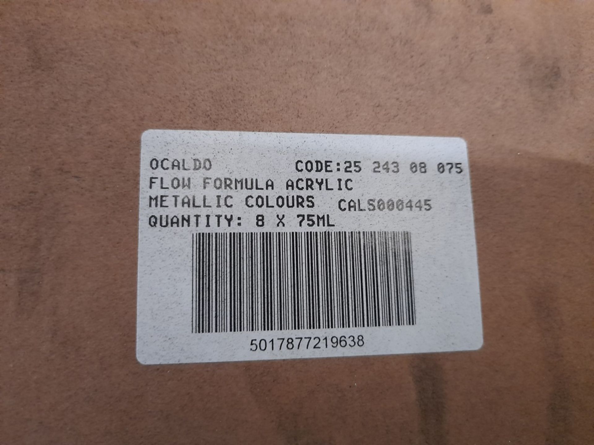 1 Pallet of Ocaldo Flow Formula Acrylic paint, Metallic colours, 8 x 75ml per box, approx. 225 - Image 3 of 3