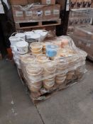 1 Pallet of Ocaldo powder paint, 2.5kg tubs, approx. 100 tubs, various colours