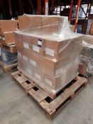 3 Pallets of mixed paint block cartons, clear boxes and plastic pots etc.