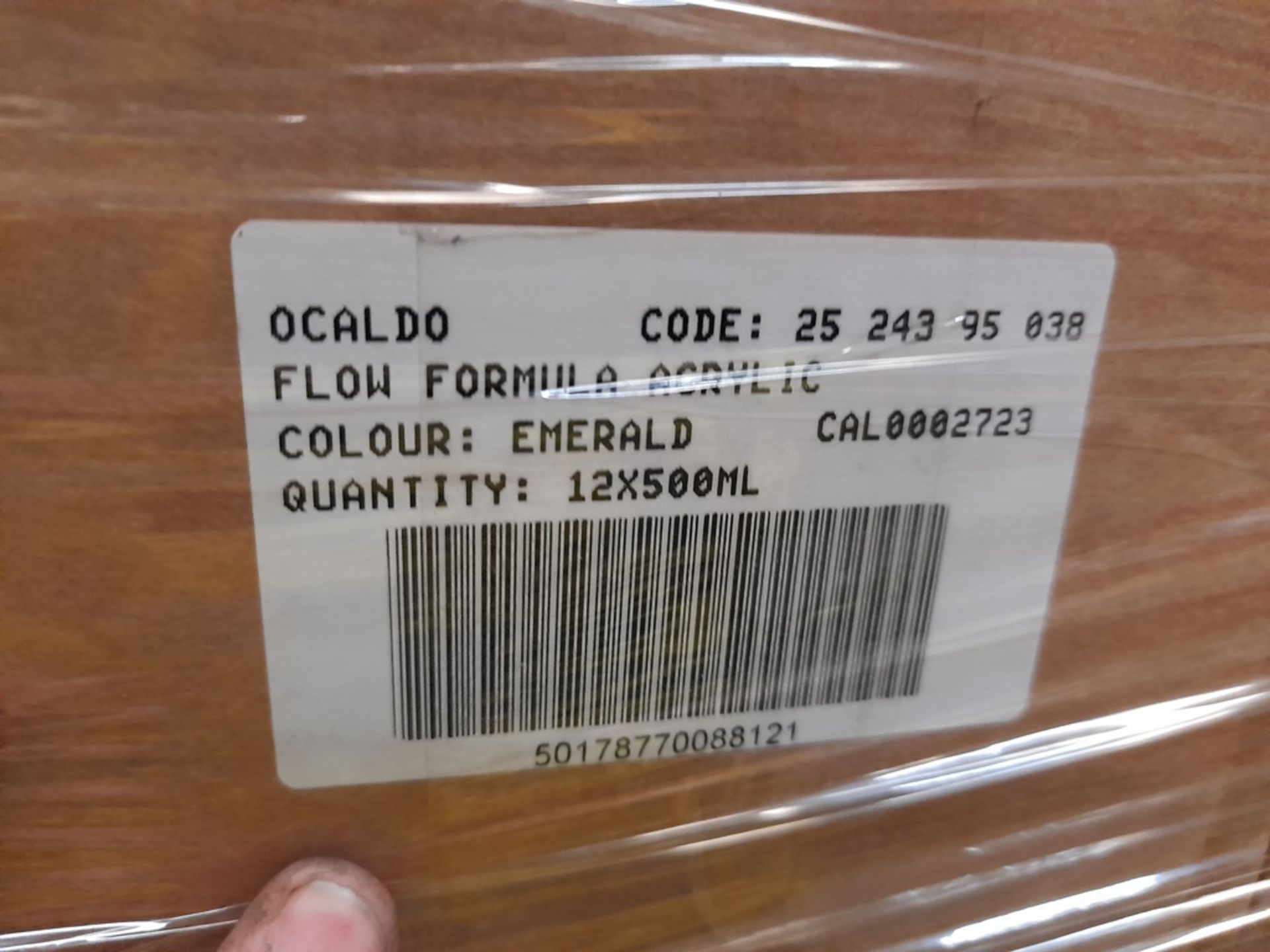 1 Pallet of Ocaldo Flow Formula Acrylic, 12 x 500ml per box - yellow hue, emerald, burnt umber etc. - Image 3 of 5