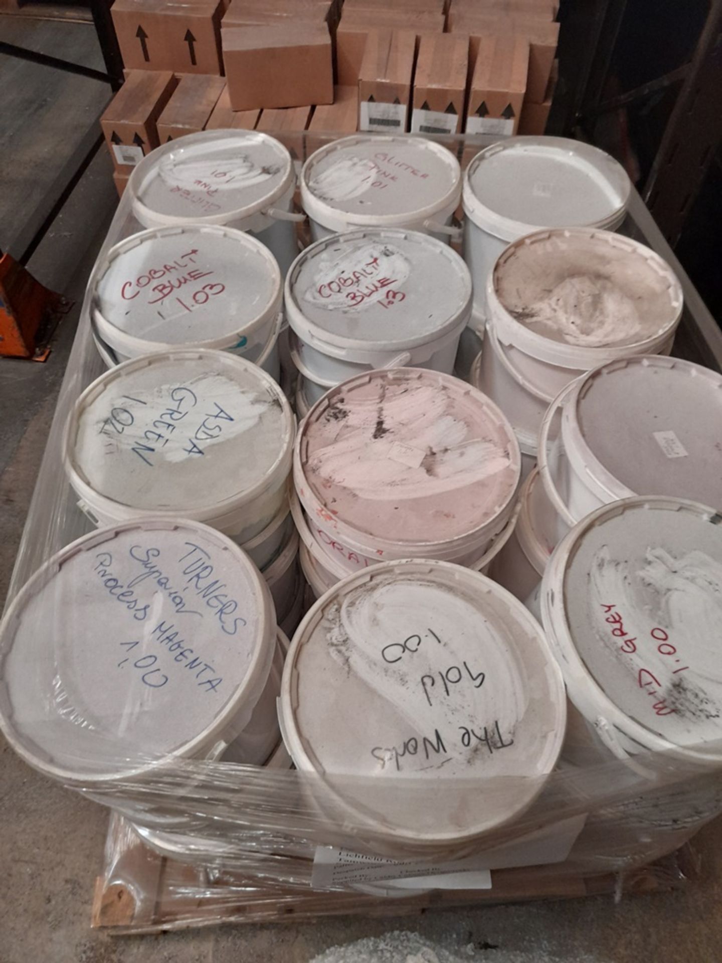 1 Pallet of finished paint, approx.. 36 tubs, various colours - Image 3 of 3