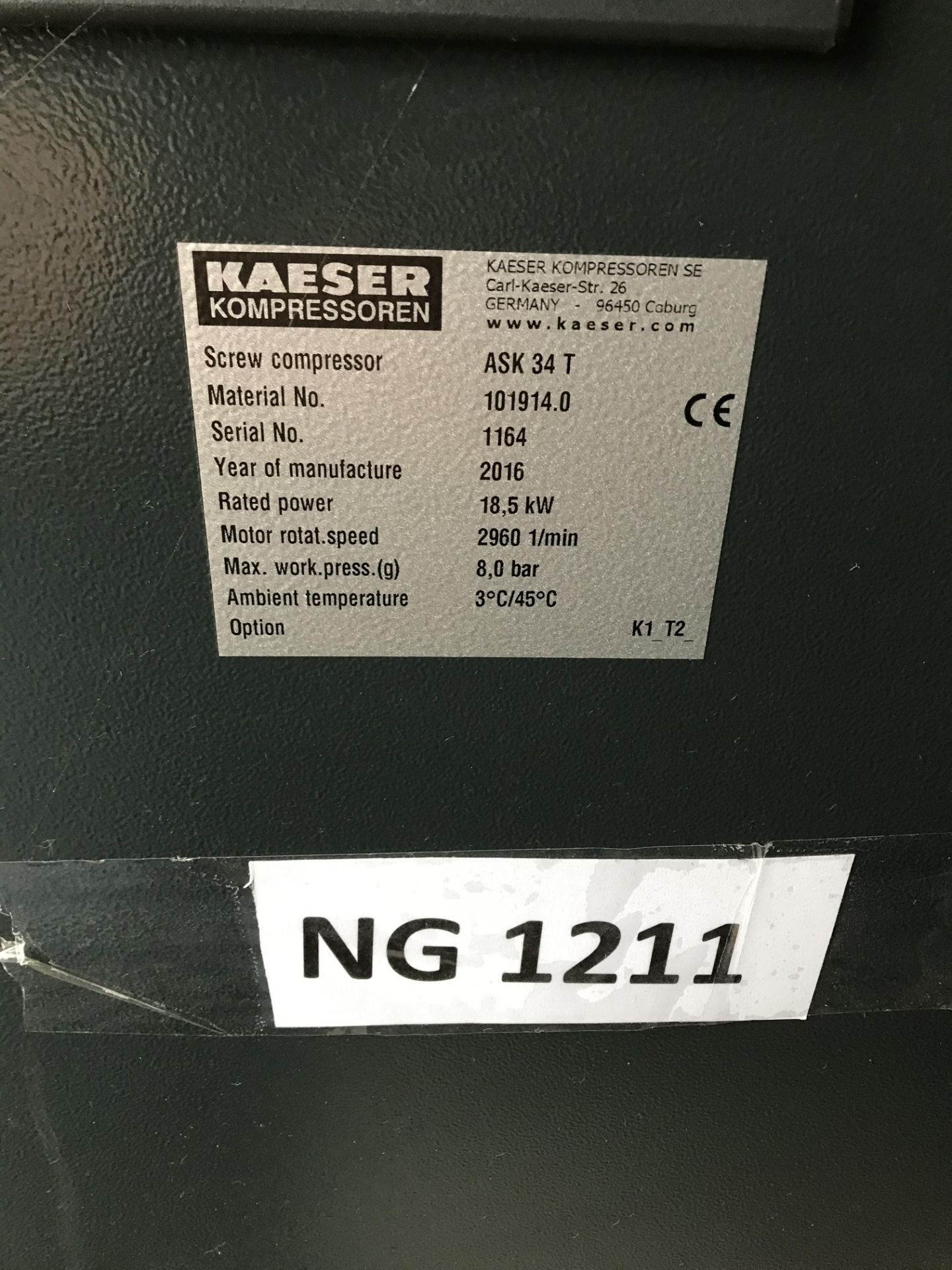 2 x Kaeser ASK Screw Compressors, Dryer & Tank - Image 2 of 10
