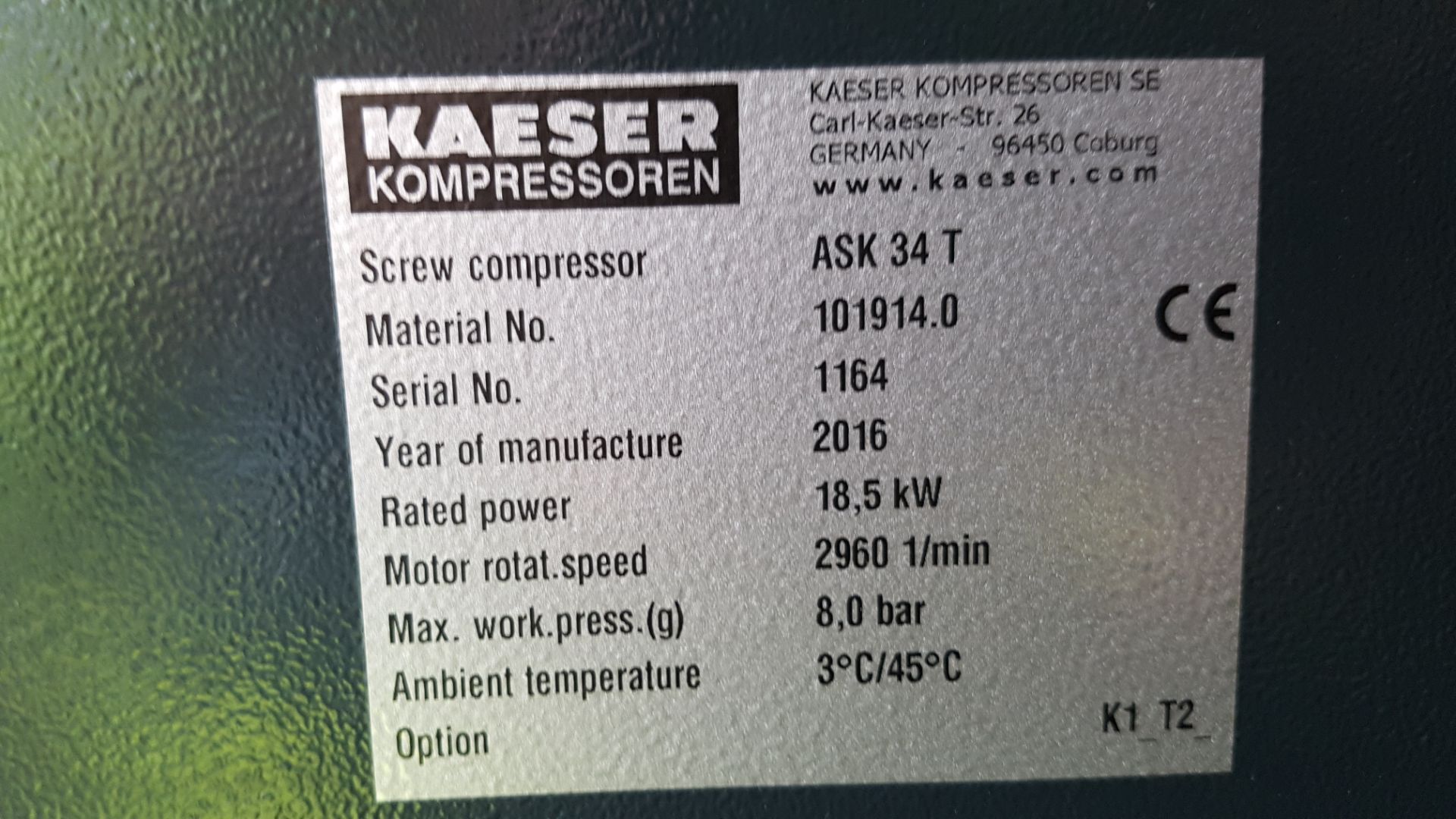 2 x Kaeser ASK Screw Compressors, Dryer & Tank - Image 8 of 10