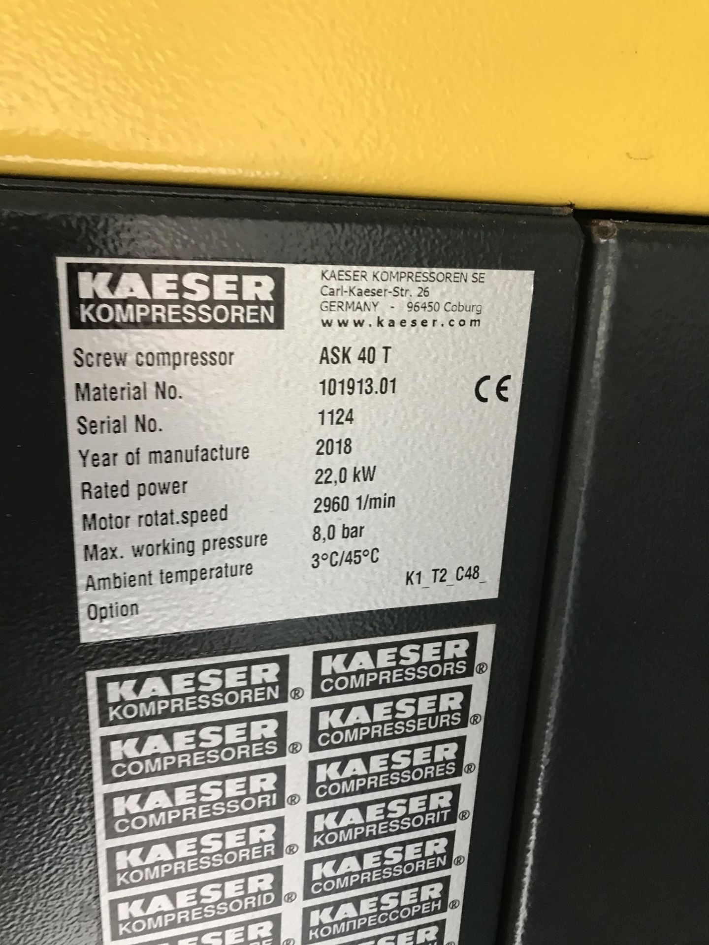 2 x Kaeser ASK Screw Compressors, Dryer & Tank - Image 5 of 10