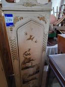 Pair of painted pine cupboards, with Chinoiserie decoration