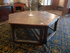 Pair of Oak Gothic Style Oak Veneered Top Trapezoi