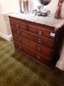 Antique Oak Chest of Drawers and Two Tables