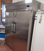 MPS Stainless Steel Large commercial upright mobile double door fridge freezer