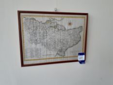 Framed Antique Map of Kent & Framed Antique Print