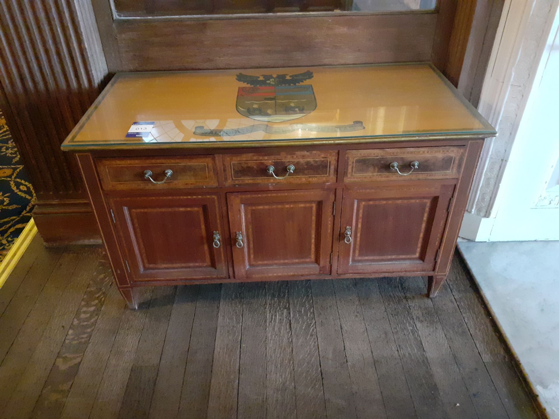 Pair of Mahogany Triple Door Low Cupboards, Painte - Image 3 of 5