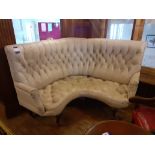 Late Victorian Corner Seat Unit, Ivory Buttoned Le