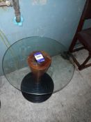 Art Deco Style Side Table, Glazed Top