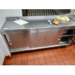 Sissons stainless steel preparation table, with undercounter storage
