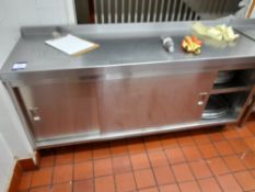 Sissons stainless steel preparation table, with undercounter storage