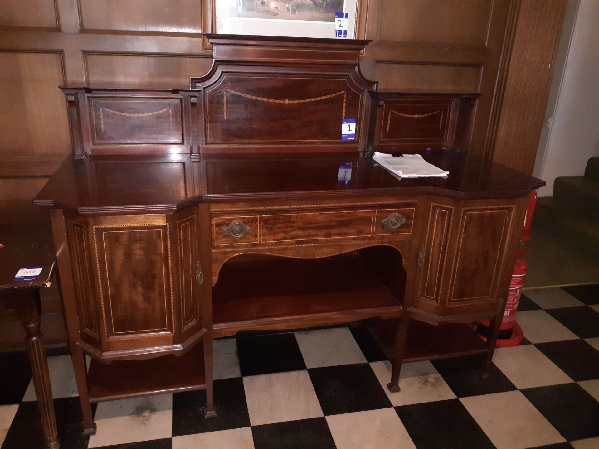 Victorian Mahogany Veneer Chiffoneer Marquetry & S