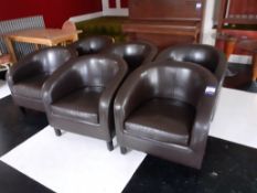 6 Faux Leather Club Armchairs