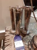 4 Silver Plated Vases