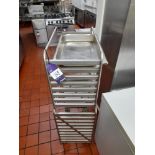 Stainless steel mobile trolley, with trays