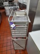 Stainless steel mobile trolley, with trays