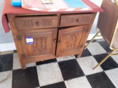 Oak Double Door Low Cupboard