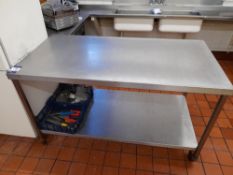 Stainless steel preparation table (Approx. 1500 x 750mm)